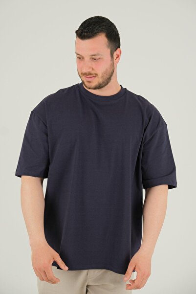 ASG TEKSTİL Ανδρικό κοντομάνικο μπλουζάκι Navy Blue Basic
