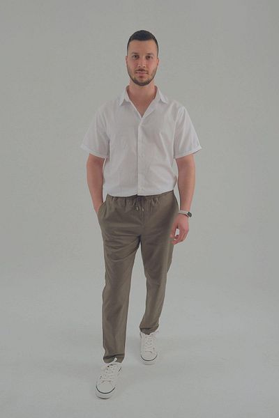ASG TEKSTİL Ανδρικό παντελόνι Jogger Khaki Slim Fit