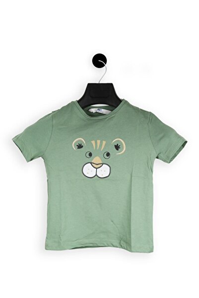 ASG TEKSTİL Παιδικό μπλουζάκι Water Green με σχέδιο Lion - Κοντό μανίκι