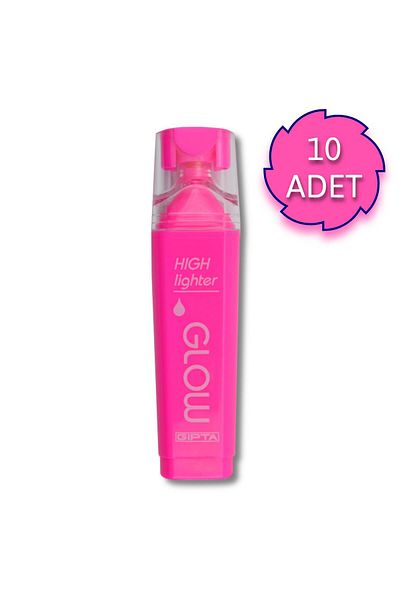Gıpta Glow Cut Nib Neon Pink Highlighter 10 Pieces