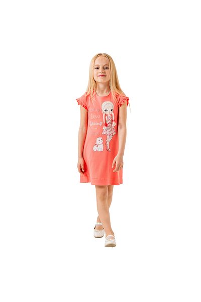 Little Pumpkin Girl's Knitted Detailed Summer Dress