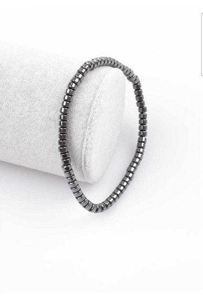 Theta Doğal Taş ve Tütsü Hematite Natural Stone Bracelet (unisex)