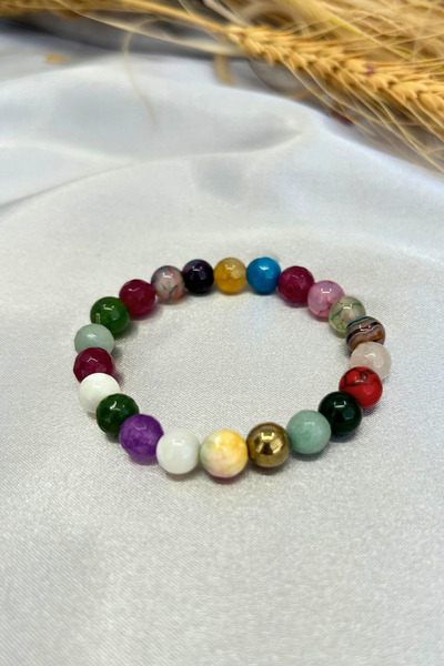 Suerte Accessories Amazonite Strawberry Quartz Morganite - Jade Handmade Bracelet, Coral Citrine Onyx Agate Apatite