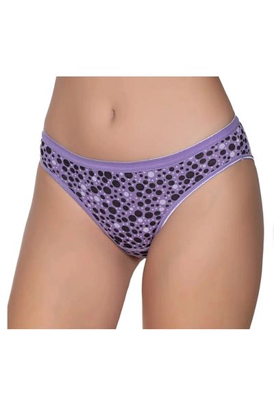 PİERLES Pachet de 6 chiloți bikini colorați din lycra cu modele geometrice pentru femei