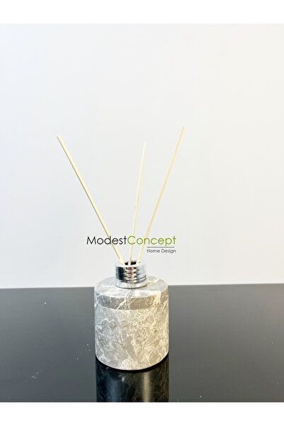 Modestmar Gri Mermer Difüzör Oda Kokusu, bambu çubuklu oda kokusu , Yuvarlak ...