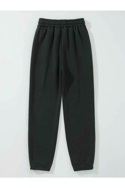 Mythologie Happiness Sweatpants Jogger - Μαύρο εμπριμέ λαστιχένιο πόδι ψηλόμεσο χειμώνα