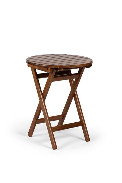 mebel stil Buzludja Katlanır Masa 60cm - Dış Mekan Yuvarlak Ahşap Bahçe, Balk...