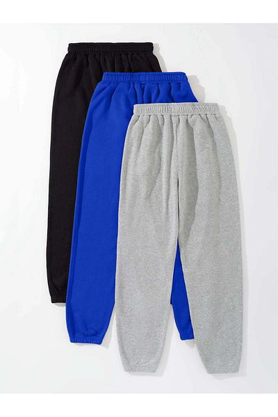 Mythologie 3-Pece-Pece Minimal Printed Sweatpants - Black Sax Blue Grey Rubber Leg Unisex