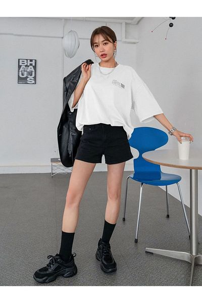 Mythologie T-Shirt Light Time - Λευκό εμπριμέ κοντό μανίκι με λαιμόκοψη