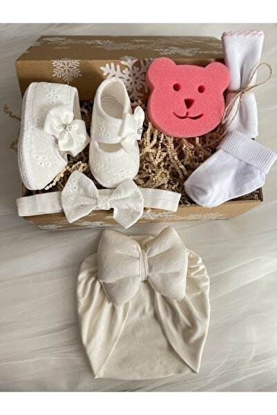 MASALBABY Kız Bebek Saç Bonesi Seti / Yeni Doğan Hediyelik /