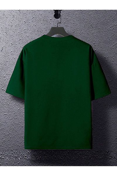 Mythologie Μπλουζάκι New York Hustle - Nefti Green Printed Oversize Crew Neck με κοντό μανίκι