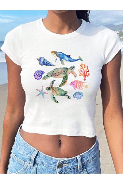 Jose Clothing Γυναικεία - εμπριμέ κοντομάνικη μπλούζα με κοντό μανίκι