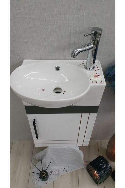 ALVİT Mini Wc Banyo Dolabı Lavabolu
