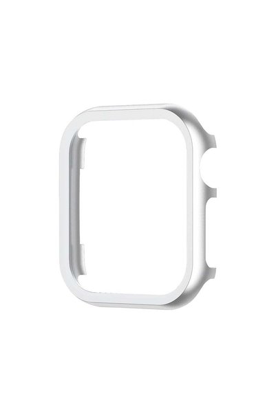 Quse Apple Watch Seri Se-6-5-4 40mm Uyumlu Alüminyum Metal Kasa Koruyucu Gümüş