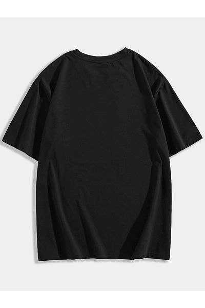 Mythologie T-shirt Fantasy - Μαύρο, εμπριμέ, oversize, λαιμόκοψη, κοντό μανίκι