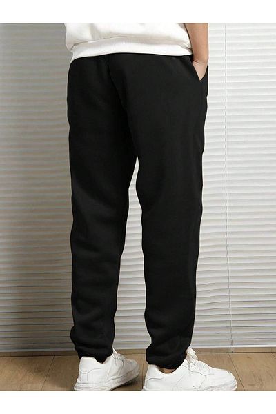 Mythologie Dragon Sweatpants Jogger - Μαύρο εμπριμέ λαστιχένιο πόδι ψηλόμεσο χειμώνα
