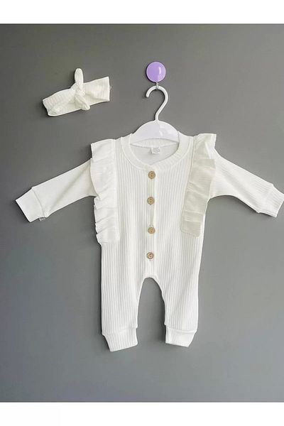 caliskanonline Baby Rompers with Ribbon Accessories 3 - 6 - 9 Months