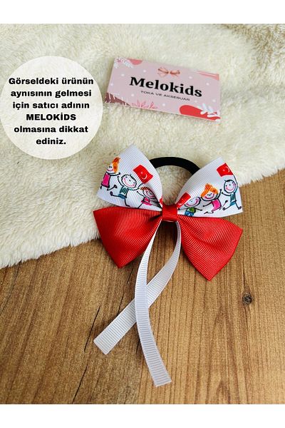 Melo Turkish Flag Kids Elastic Hair Tie Clip