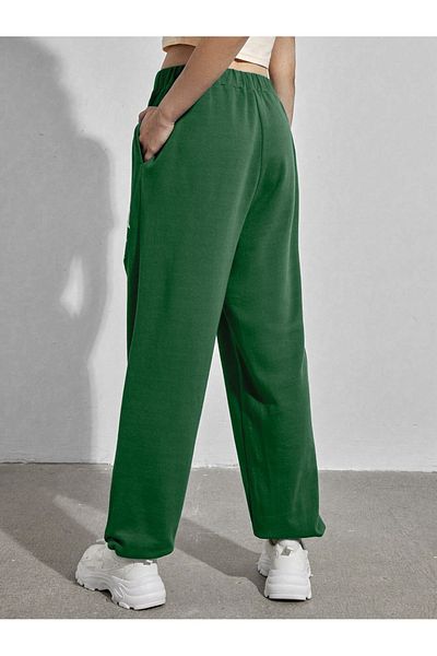 Mythologie Miami Sweatpants Jogger - Nefti Πράσινο εμπριμέ λαστιχένιο πόδι ψηλόμεσο χειμώνα