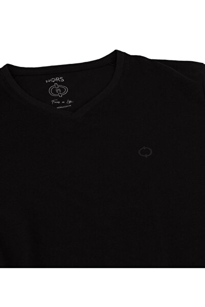Nors Black Regular V-Neck T-Shirt