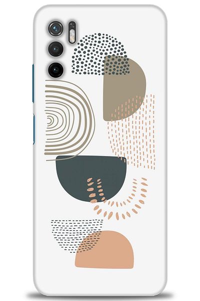 Sitrin Aksesuar حافظة هاتف Xiaomi Poco M3 Pro مطبوعة بدقة عالية - نصف دائرة برتقالية