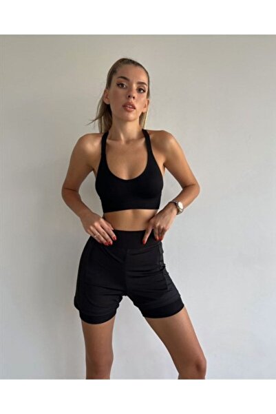 Genel Markalar Mb-moda Bizimle Parlak Fileli Spor Taytlı Şort