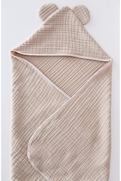 O&G Collection Kum Beji %100 Pamuklu Organik 4 Katlı Multi Müslin Bebek - Çocuk Havlu / Bornoz / Deniz