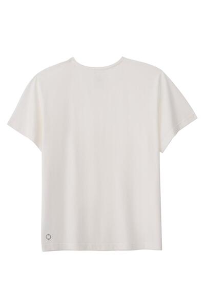 Nors Μπλουζάκι με κανονικό χαλαρό γιακά - Λευκό