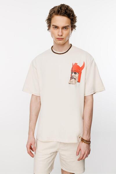 Nors Μπλουζάκι Viking Warrior Oversize - Κόκκινο