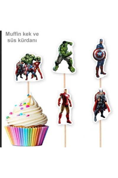 Süper Kahramanlar ( Marvel ) Kürdanlı Cupcake Süsü