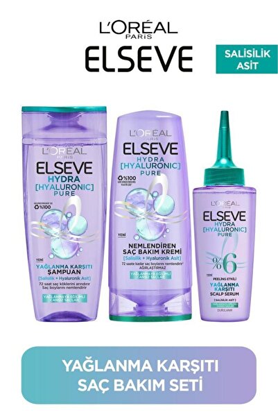 ELSEVE Loreal Paris Elseve Hydra Pure Saç Bakım Seti 3 lü