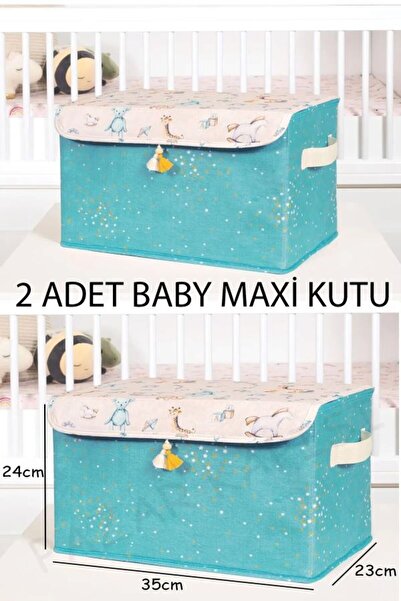 ARALAR HOME 2 Adet Baby Çok Amaçlı Kapaklı Kutu Düzenleyici Maxi