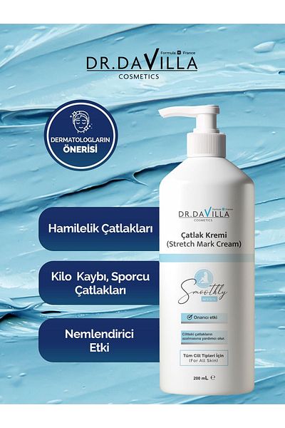 Smoothly DR.DAVILLA 200ML - Anti-Stretch Mark and Intensive Moisturizing Repair Cream for Pregnancy and Sports Stretch Marks