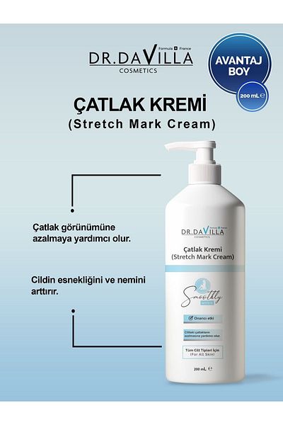 Smoothly DR.DAVILLA 200ML - Anti-Stretch Mark and Intensive Moisturizing Repair Cream for Pregnancy and Sports Stretch Marks