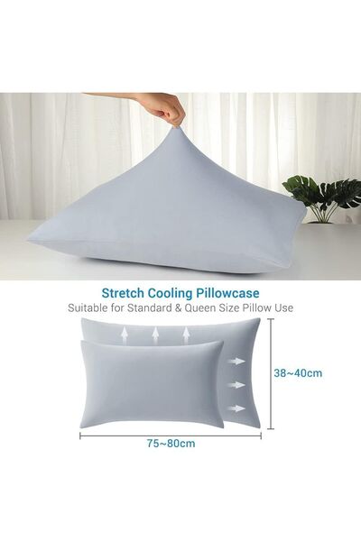 VipDeluXe Luxear Set of 2 Cooling Pillowcase - Elastic Arc-Chill Cooling Fiber 40X80