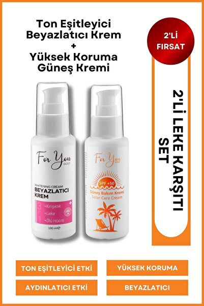 For You Gold 2'li Leke Karşıtı Set Ton Eşitleyici Beyazlatıcı Krem Ve Yüksek ...