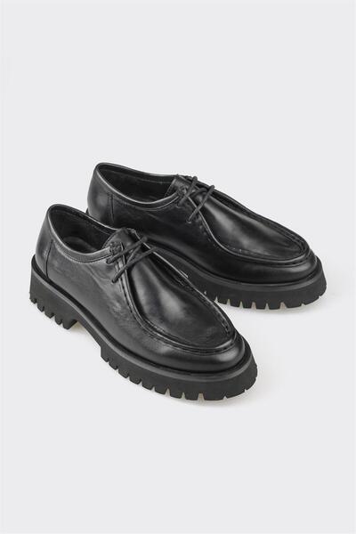 Elle Shoes Siyah Deri Kadın Günlük Ayakkabı