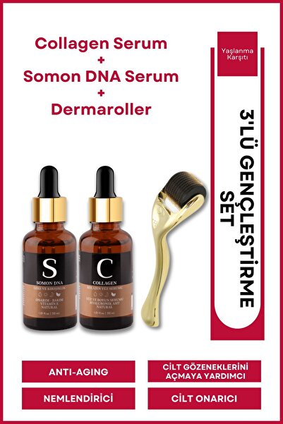 For You Gold Dermaroller (goldenroller) & Somon Dna & Collagen Serum Gençleşt...