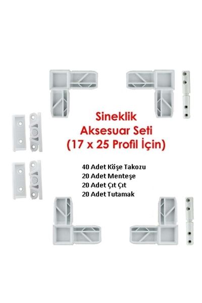 Fersan Pvc Sineklik Aksesuar 10 Adet Set Kapı Pencere Aksesuar Set Kapı Pence...