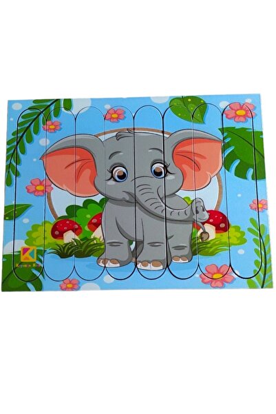 kayasan kids Yavru Fil Ahşap Stick Puzzle