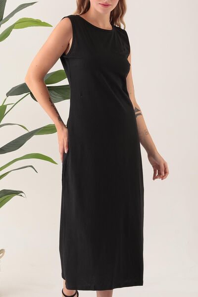 CrazyShopping 100% Cotton Sleeveless Long Dress - Lining Jupon Chemise