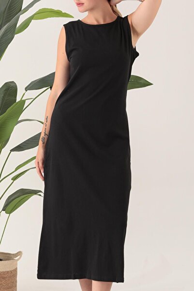 CrazyShopping 100% Cotton Sleeveless Long Dress - Lining Jupon Chemise