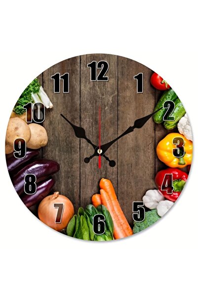 Bilge Lazer bilge Tasarım  retro MUTFAK    Duvar Saati 35 x 35 CM