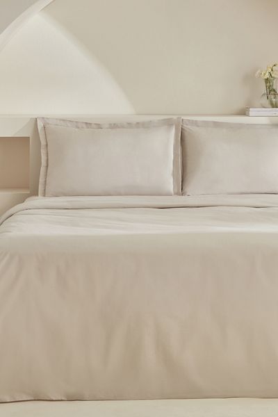 Karaca Home Σετ Παπλωματοθήκη Lavin Beige - Διπλό, Λευκή Συλλογή