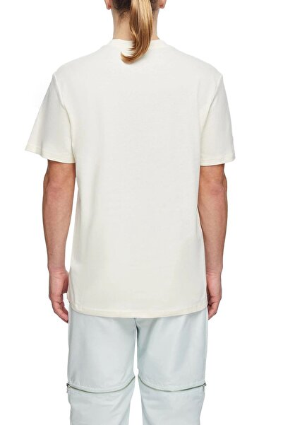 LES BENJAMINS Ανδρικό μπλουζάκι από βαμβακερό λαιμόκοψη σε κανονική εφαρμογή εκρού Lb21sscormuts