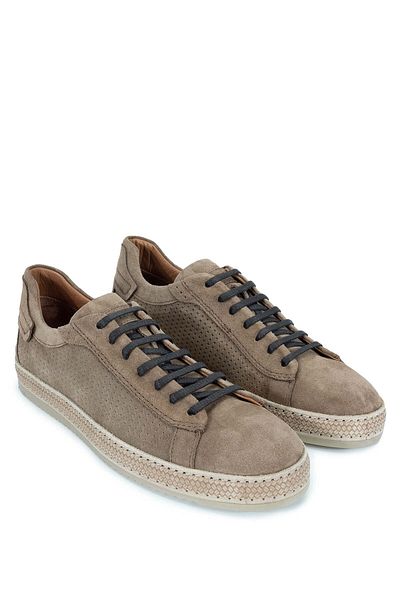 Tamer Tanca Men's Genuine Leather Tobacco Suede Shoes - Casual