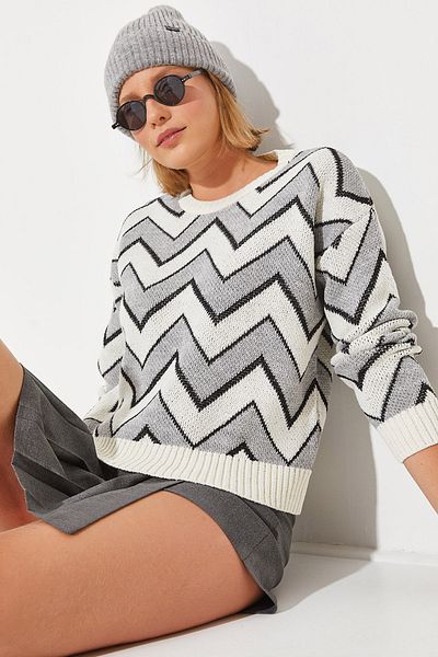 Bianco Lucci Jacquard-Pullover für Damen - 20246207