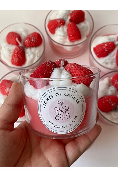 lıghts of candle handmade & 2020 Çilekli Cup Bardak Mum