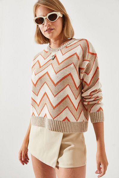 Bianco Lucci Jacquard-Pullover für Damen - 20246207