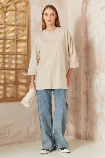 SİNDAL Basıc  T-shirt 4-6694- VİZON